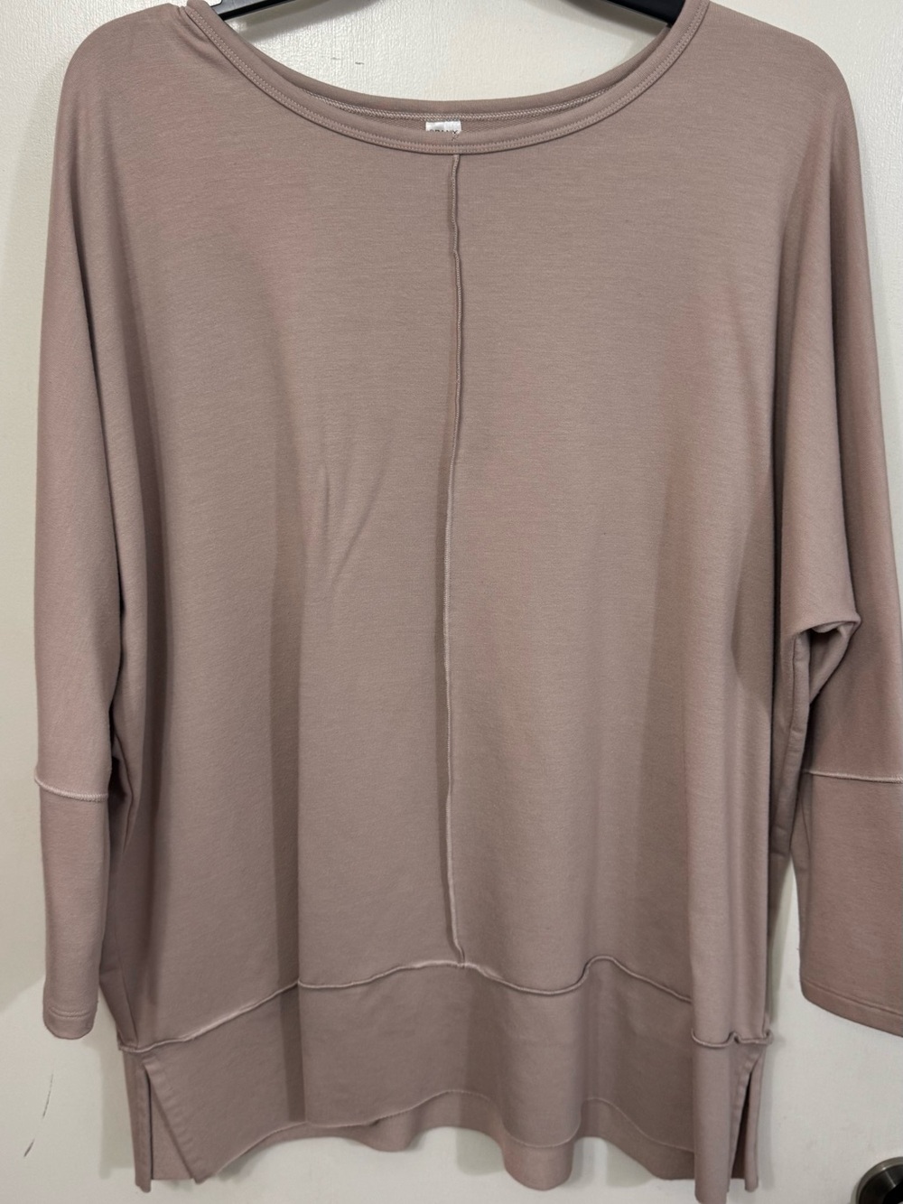 SPANX Taupe Relaxed Long Sleeve Top